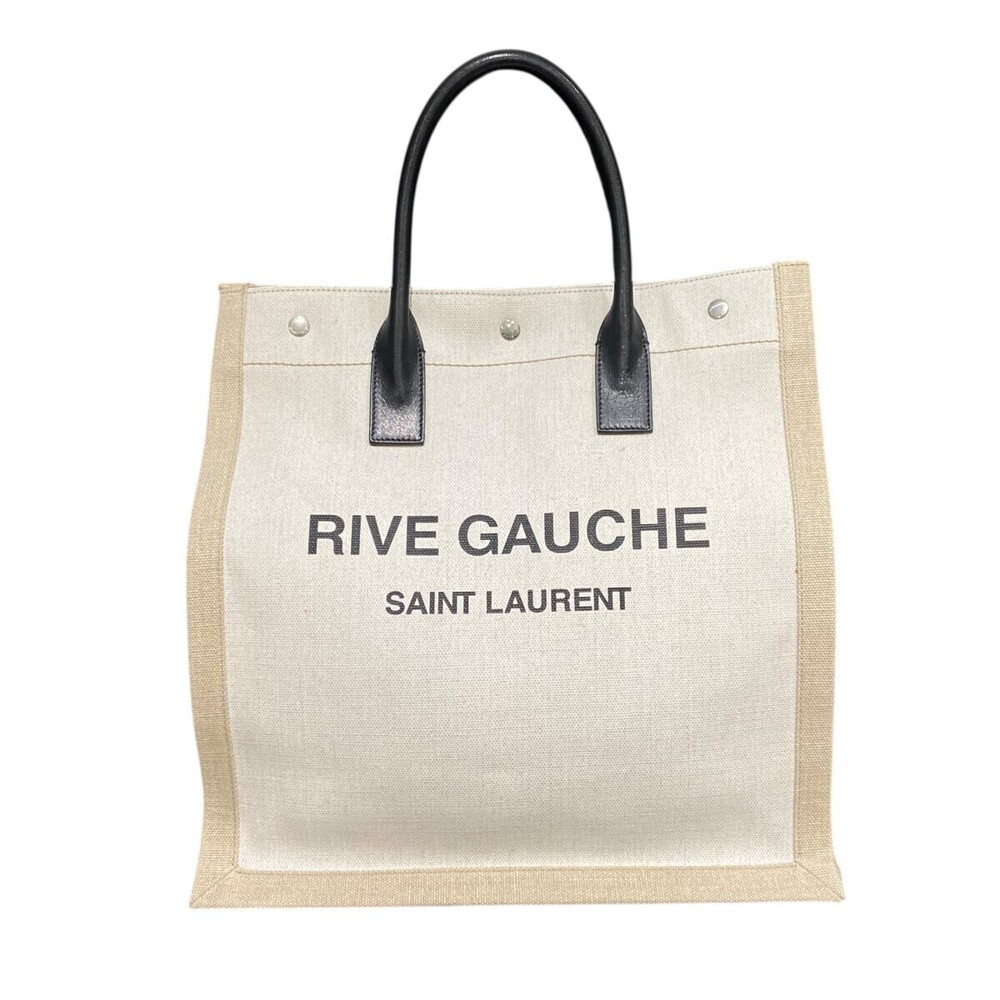 Saint Laurent Paris Rive Gauche Leather Tote Bag Beige Tan